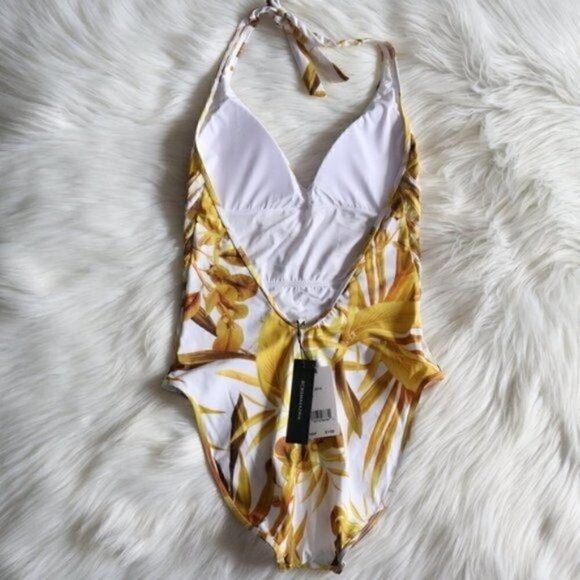 NWT BCBGMAXAZRIA One Piece Bathing Suit Size 4 (Small) Tropical Leafy Print - Picture 6 of 9
